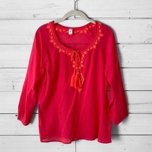 Old Navy Cotton Blouse with Embroidery